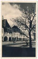 Beszterce, Bistritz, Bistrita; utca, Dumitru Russu üzlete. Eredeti fotó / street, shops. photo + "1940 Beszterce visszatért" So. Stpl