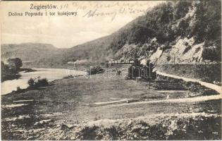 1912 Zegiestów, Dolina Popradu i tor kolejowy / railway