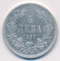 Bulgária 1885. 5L Ag "I. Sándor" T:2-,3
Bulgaria 1885. 5 Leva Ag "Alexander I" ...