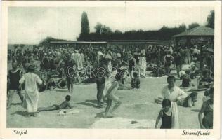 1926 Siófok, Strandfürdő, fürdőzők, napozók
