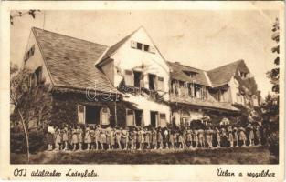 1949 Leányfalu, OTI üdülőtelep, úton a reggelihez (EB)