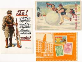 10 db MODERN magyar és külföldi propaganda motívum képeslap / 10 modern Hungarian and other propaganda motive postcards