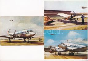 26 db MODERN használatlan magyar és külföldi repülős motívum képeslap / 26 modern unused Hungarian a...