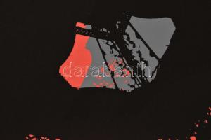 Hervé, Rodolf (1957-2000): Eiffel-torony vörösben. Monotípia, papír, jelzett, 34,5x25 cm. / Hervé, R...