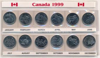 Kanada 1999. 25c Ni (12xklf) forgalmi emlékkiadás T:1,1- Canada 1999. 25 Cents Ni (12xdiff) commemorative issues C:UNC,AU