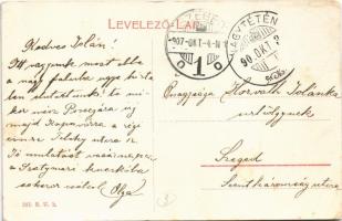 1907 Budapest XXII. Nagytétény, Fő utca, templom, üzlet. W.L. 365. B.  (Rb)