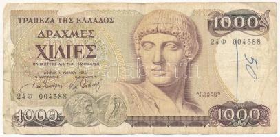 Görögország 1987. 1000Dr T:III firka Greece 1987. 1000 Drachmai C:F doodle Krause P#202