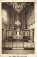 1933 Budapest I. Szent István kápolnája a királyi várban, ahol a Szent Jobb ereklyét őrzik, belső + Cserkész bélyeg