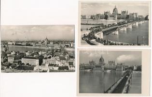 Budapest, Kossuth híd - 4 db modern képeslap (Képzőművészeti Alap Kiadóvállalat)