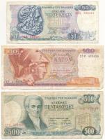 Görögország 1978-1983. 50Dr-500Dr (3xklf) T:III Greece 1978-1983. 50 Drachmai - 500 Drachmai (3xdiff) C:F