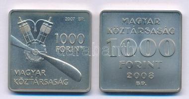 2007. 1000Ft Cu-Ni "Adorján János - Libelle" + 2008. 1000Ft Cu-Ni "Telefonhírmondó - ...