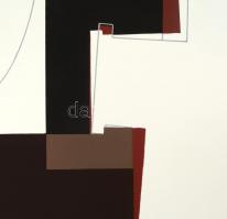 Mark (Márkus), Anna (1928-): Konstruktivista kompozíció, 1990. Szitanyomat, papír, jelzett, E.A. műv...