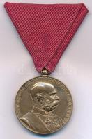 1898. Jubileumi Emlékérem Fegyveres Erő Számára / Signum memoriae (AVSTR) Br kitüntetés mellszalaggal T:2 Hungary 1898. Commemorative Jubilee Medal for the Armed Forces decoration with ribbon C:XF NMK 249.