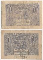 Románia 1920. 1L (2x) T:III,III- Romania 1920. 1 Leu (2x) C:F,VG Krause P#26