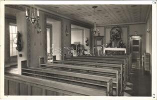 1940 Mátraháza, M. kir. állami Horthy Miklós Gyógyintézet, Kis Szent Teréz kápolna, belső