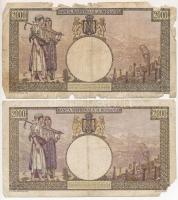 Románia 1941-1944. 1000L (2xklf) T:III- anyaghiány
Romania 1941-1944. 1000 Lei (2xdiff) C:VG missin...