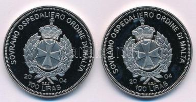 Máltai Lovagrend 2004. 100L Cu-Ni "Ciprus az EU-ban" + 2004. 100L Cu-Ni "Nagy-Britann...