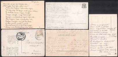 cca 1910-1930 11 db képeslap, rajtuk versekkel