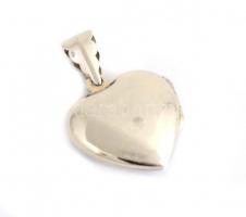 Ezüst (Ag) kinyitható szív medál, jelzett, méret: 2×2 cm, nettó: 3,58 g