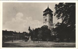 1938 Rozsnyó, Roznava; Rákóczi tér és őrtorony / square and tower