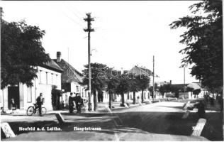 Lajtaújfalu, Neufeld an der Leitha; Hauptstrasse / Fő utca, kerékpár / main street, bicycle