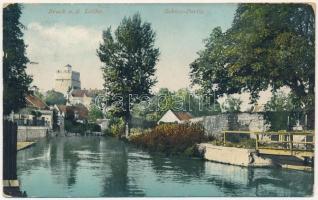 Lajtabruck, Bruck an der Leitha; Schloss-Partie / Prugg kastély / castle (ázott / wet damage)