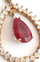 Ezüst (Ag) csepp alakú fülbevalópár, jelzett, h: 4 cm, bruttó: 12,27 g