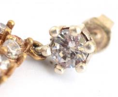 Ezüst (Ag) csepp alakú fülbevalópár, jelzett, h: 4 cm, bruttó: 12,27 g