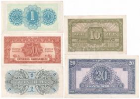 Ausztria / Szövetséges megszállás 1944. 50gr + 1Sch + 2Sch + 10Sch + 20Sch T:II-III
Austria / Allie...