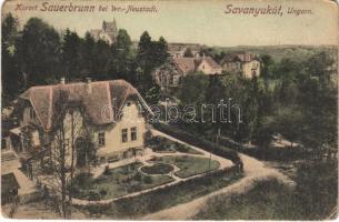 1919 Savanyúkút, Bad Sauerbrunn; fürdő, nyaralók / spa, villas (kopott sarkak / worn corners)