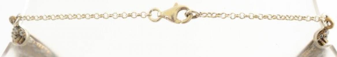 Ezüst (Ag) karkötő, jelzés nélkül, h: 19,5 cm, bruttó: 18,13 g