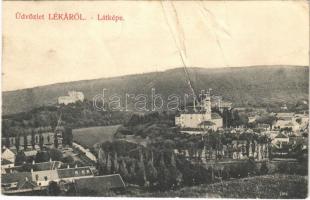 1907 Léka, Lockenhaus; látkép, vár. Leitner J. kiadása / Schloss / general view, castle (fa)