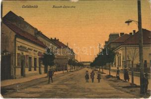 1911 Celldömölk, Kossuth Lajos utca, Gönye Ferenc, Béres Sándor üzlete. Szagán János kiadása (kopott sarkak / worn corners)