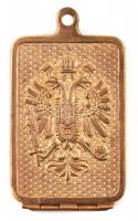 Osztrák-Magyar Monarchia tiszti dögcédula tartó. Aranyozott fém. 5,7x3,3 cm / Austro-Hungarian Monarchy military dog tag holder. gold plated