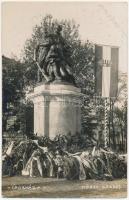 1927 Orosháza, Hősök szobra, Országzászló. Hajdu photo