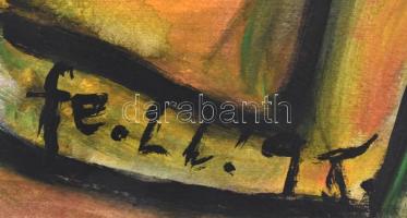 Fe. LL. '95 jelzéssel: A kétarcú ember. Olaj, papír. 50x35 cm