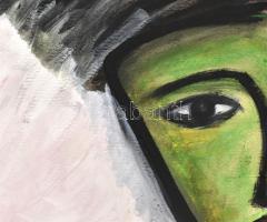 Fe. LL. '95 jelzéssel: A kétarcú ember. Olaj, papír. 50x35 cm