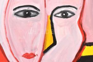 Fe. LL. '95 jelzéssel: Vörös kép. Olaj, papír. 50x35 cm