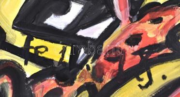 Fe. LL. '95 jelzéssel: Feszültség. Olaj, papír. 50x35 cm