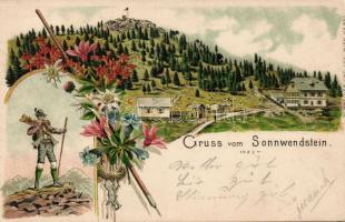 Sonnwendstein mountain peak litho