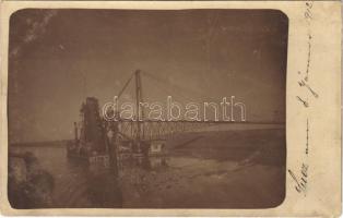 1912 Suez Canal, csatorna építés, kotrómunkálatok / canal construction, excavator. photo
