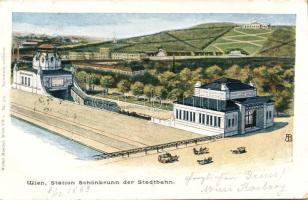 Vienna, Schönbrunn tramstation litho