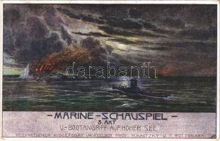 1917 Marineschauspiel U-Bootangriff auf Hoher See. K.u.K. Kriegsmarine Kriegsfürsorgeamt