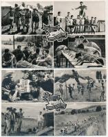1919-1957 KISZ Önkéntes Ifjúsági Tábor; Képzőművészeti Alap Kiadóvállalat / Hungarian Young Communist League, propaganda - 2 db képeslap / 2 modern postcards