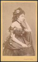 cca 1870 Brassó, Adler Lipót: Úri nő fotó vizitkártya / cdv