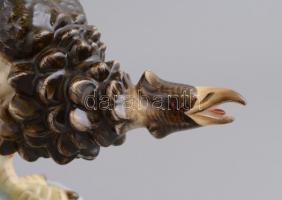 Herendi porcelán turul, kézzel festett, jelzett, kis kopásnyommal, m: 32 cm