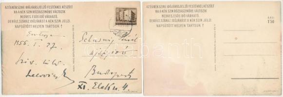 Az ég kék színe időjárásjelző festékkel készült, ha a kék szín rózsaszínűre változik nedves, esős id...