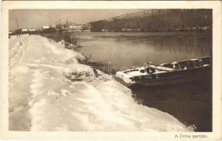 A Drina partján. Érdekes Újság / WWI Hungarian military, river bank in winter