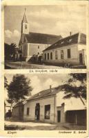 Kispéc (Kajárpéc), Evangélikus templom, iskola, Neubauer K. üzlete és saját kiadása (Rb)