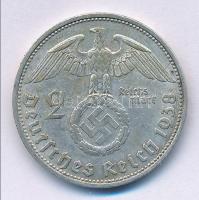 Német Harmadik Birodalom 1938D 2M Ag "Hindenburg" T:2 German Third Reich 1938D 2 Mark Ag &...